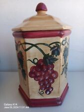 Vintage Nonni's Cookie Jar Hand Painted Grapes Silicone Seal picture