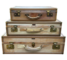 Mid 20th Century Vintage Hartmann Skymate Luggage Set - Khaki/Tan Hard Case - Se picture