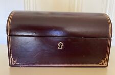 Vintage Italian Leather Jewelry Box With Lift Out Tray and Key Lock  picture