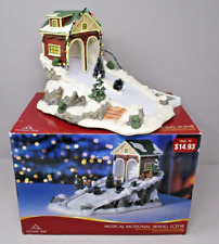 Holiday Time Christmas Musical Motional Skiing Scene 2006 Village Collectible picture