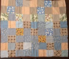 Crib Quilt Vintage American Cotton Block Tied Patchwork Cool Patterns  picture