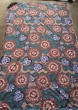 Merci Cheri Wax Batik Cotton Tablecloth 66x45 Vintage Hemmed On 3 Edges BOHO picture