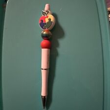 Autism Awareness Handmade Beaded Pen Apple With Teach On Pen picture