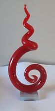 Art Glass Spiral 39cm. VGC. Red. Post Included AUS picture