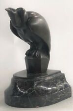 RARE AMERICAN STYLIZED ART DECO BRONZE VULTURE BY WILLIAMS SCULPTURE MARBLE FIGU picture