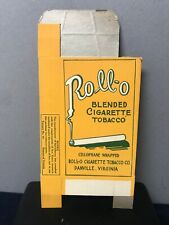 1920's Vintage Unused Roll-O Blended Cigarette Tobacco Box Danville, Virginia picture