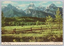 State View~Jackson Hole WY~Teton Range~Buck & Pole Type Fence~Continental PC picture