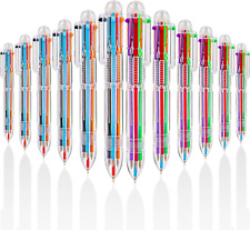 12 Pack 0.5Mm 6-In-1 Multicolor Ballpoint Pen, 6 Color Transparent Barrel Retrac picture