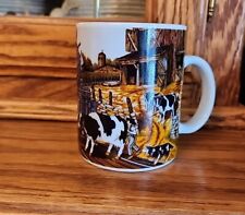 H Hargrove Nostalgic Train - Farm Dog Scene Mug - The Stubborn Cow  picture