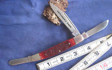 HONEST ABE Cattleman's Knife Stockman Red Jigged Bone 3 Blade Knife F45 picture