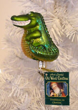 2015 OLD WORLD CHRISTMAS - HAPPY GATOR - BLOWN GLASS CLIP ON ORNAMENT NEW W/TAG picture