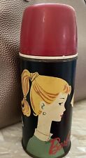 Vintage 1962 Ponytail Barbie Metal Thermos Complete with Red Cup picture