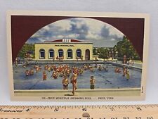 Vintage Linen Postcard Price Utah Municipal Swimming Pool picture