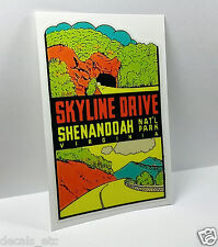 SKYLINE DRIVE- VIRGINIA Vintage Style Travel Decal, Vinyl STICKER, Luggage Label picture