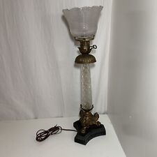 Vintage GIM 308 Pillar Table Lamp Prismatic Shade Holophane Glass Gimbels Bros picture