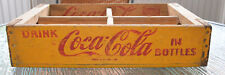 Vintage 1955 DRINK COCA COLA IN BOTTLES Soda Pop Wood Crate Carrier Box picture
