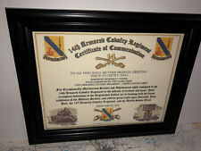 14TH ARMORED CAVALRY REGIMENT / COMMEMORATIVE - CERTIFICATE OF COMMENDATION picture