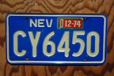 1970s - 1974 Nevada License Plate # CY 6450  -  Nice Original picture