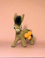 Vintage Flocked Brown Small Donkey Mule Burro Figurine Kitsch picture