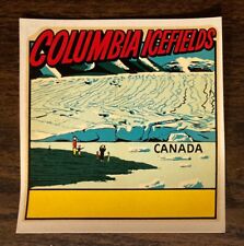 COLUMBIA ICEFIELDS DECAL  - Jasper, Alberta, Canada - Vintage 1960’s Travel picture