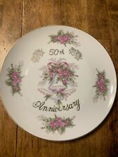 Norleans 50 th Anniversary 9 1/4” Plate - White with Pink Floral - Japan picture