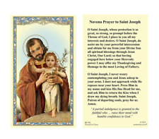 (2 copies) Novena to St. Joseph Holy Prayer Card Catholic Christian picture