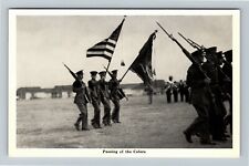Military, Soldiers Passing The Colors, Vintage Postcard picture