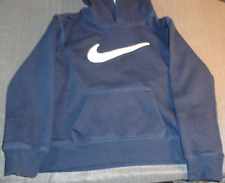 NIKE DARK BLUE YOUTH FALL AUTUMN WEATHER PULLOVER KIDS HOODIE W/WIND DEF HOOD 7X picture
