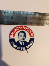 Vintage 1968 Wallace for President Stand up for America Pinback Button 1 1/2in picture
