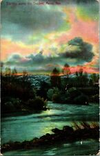 Evening Along the Truckee River Reno Nevada NV 1908 PNC DB Postcard L5 picture