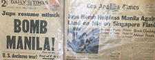 Japanese Bomb Manila Philippines WWII Dec 1941 Newspaper Lot of 4 picture