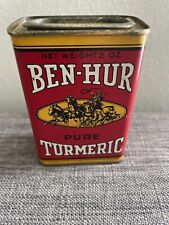 Vintage Ben-Hur Turmeric Spice Tin 1950's picture