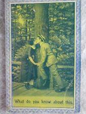 Antique What Do You Know About This Postcard 1912 Kissing Couple picture