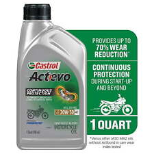 Castrol Actevo 4T 20W-50 Part Synthetic Motorcycle Oil, 1 Quart picture