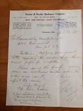 1915 Antique Document, Proctor & Hartley Machinery, Hanover St. Baltimore MD,  5 picture