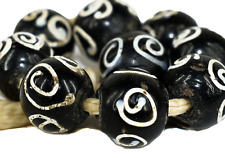 9 Zen Venetian Trade Beads Black and White Loose Africa picture