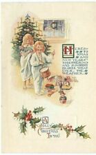 A Jolly Christmas Postcard Children Playing Toys and Drum   picture