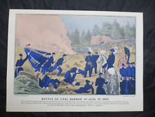 1960 Currier & Ives Civil War Print - Battle of Cold Harbor, VA., June 1, 1864 picture