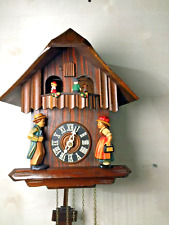 Vtg Black Forest Hand Carved Musical Cuckoo Clock-30Hr Weight Driven Working picture
