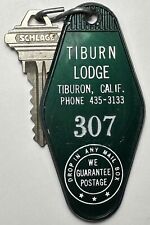 Vintage 1960s TIBURN LODGE Hotel Room Key & Fob #307 Tiburon California picture