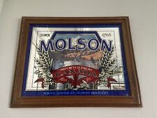 Vintage Molson Beer Ale Imported From Canada Sign Mirror 16 x 20 Framed Bar Sign picture