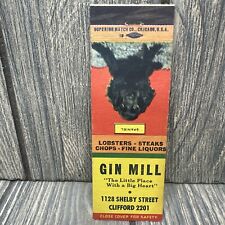 Vtg Gin Mill Lobsters Steaks Chops LiQuor Clifford Matchbook Cover Advertisement picture
