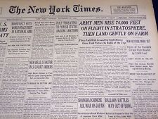 1935 NOV 12 NEW YORK TIMES - ARMY MEN RISE 74,000 FEET IN STRATOSPHERE - NT 1965 picture