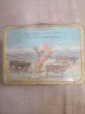 Vintage 1957 Roy Rogers Dale Evans Double R Bar Ranch Metal Lunch Box picture