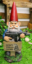 Ebros Don't Tread On Me Angry Old Mr Gnome W/ Rifle By Sign Guest Greeter Statue picture