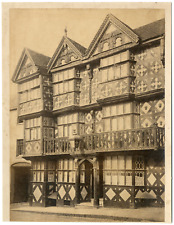England, Old Half-Timbered Houses, ID Vintage Print Albuminated Print  picture