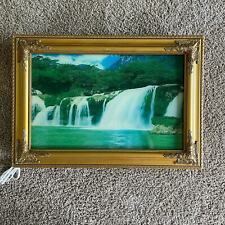 Vintage Framed Motion Tropical Waterfall Picture With Light and Sound AS IS picture