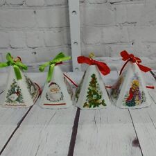 VTG 60's Jasco Festive Fragrance Porcelain Tree Ornaments Santa Holly Goos Carol picture