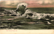 Surf at Popham Beach Maine Divided Unposted Postcard c1910 picture