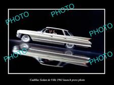 OLD LARGE HISTORIC PHOTO OF 1961 CADILLAC DE VILLE SEDAN LAUNCH PRESS PHOTO picture